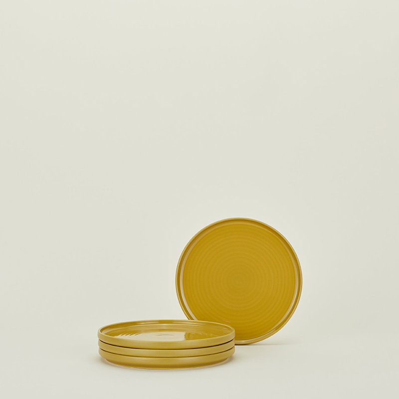 Essential Stoneware Dinnerware - Set of 16, Mustard