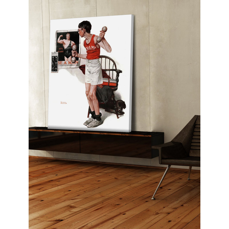 « champ » par norman rockwell, reproduction d’art sur toile tendue, H 36 po x l 30 po