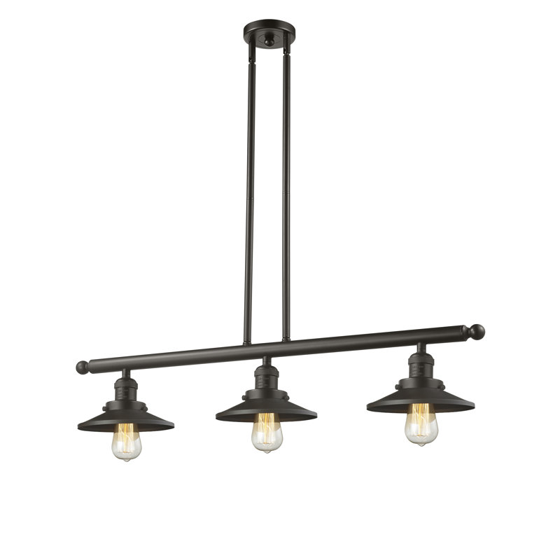 Clintonpark 3 - Light Kitchen Island Pendant, Oiled Rubbed Bronze Railroad, Oil Rubbed Bronze, No Bulb Included