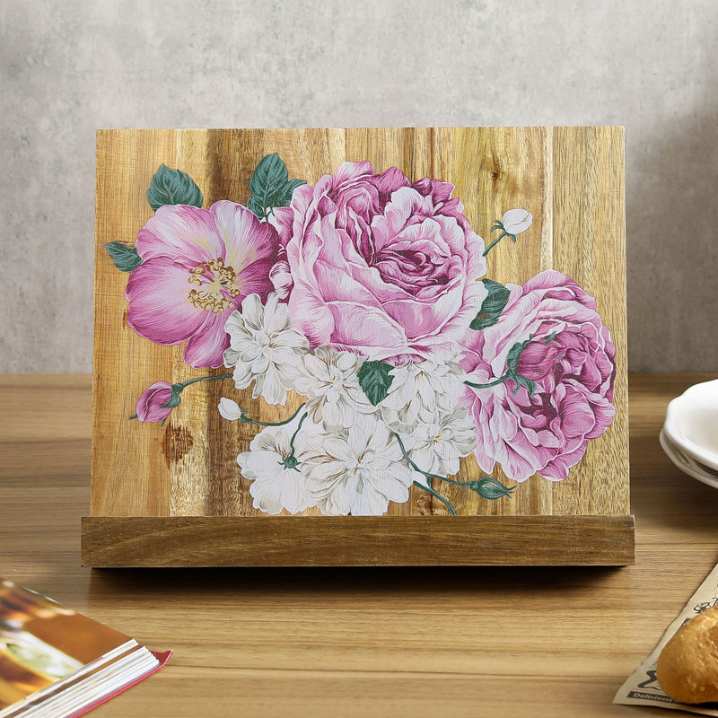 Porte-livre décoratif en bois d'acacia Mikela