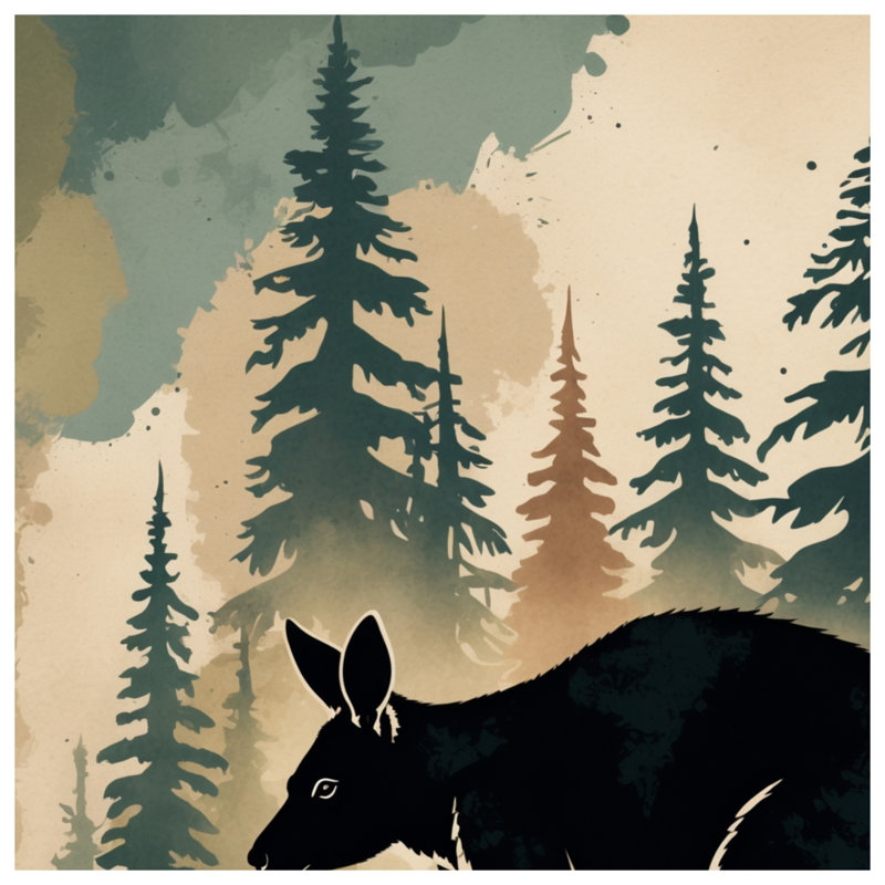 Couvertures Kangaroo Silhouette Forest, L 60 po x H 80 po