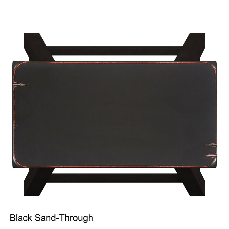 Whitworth Solid Wood Stool, Counter Stool (24” Seat Height), Black Sand-Through