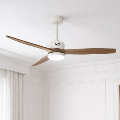AuraVista 52" Modern 3-Blade Ceiling Fan with Light Kit & Remote Control – Downrod Mount for Stylish Airflow