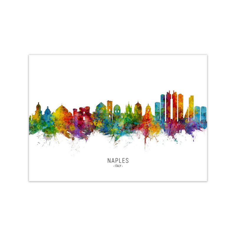 Naples Italy Skyline by Michael Tompsett - Print, Unframed, 30cm H x 42cm W x 1cm D