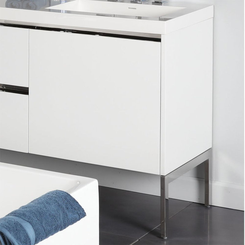 Kubista 1" Double Bathroom Vanity Base Only, Matte Black