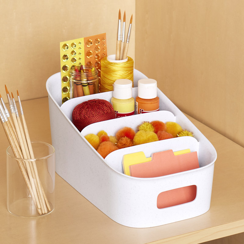White BPA-Free 4-Tier Kitchen Packet Organizer Bin