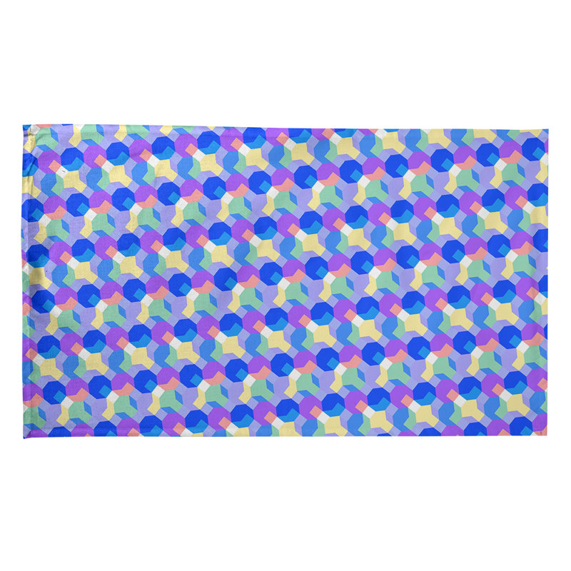 Serviette à thé octogone, Bleu, Sergé de coton