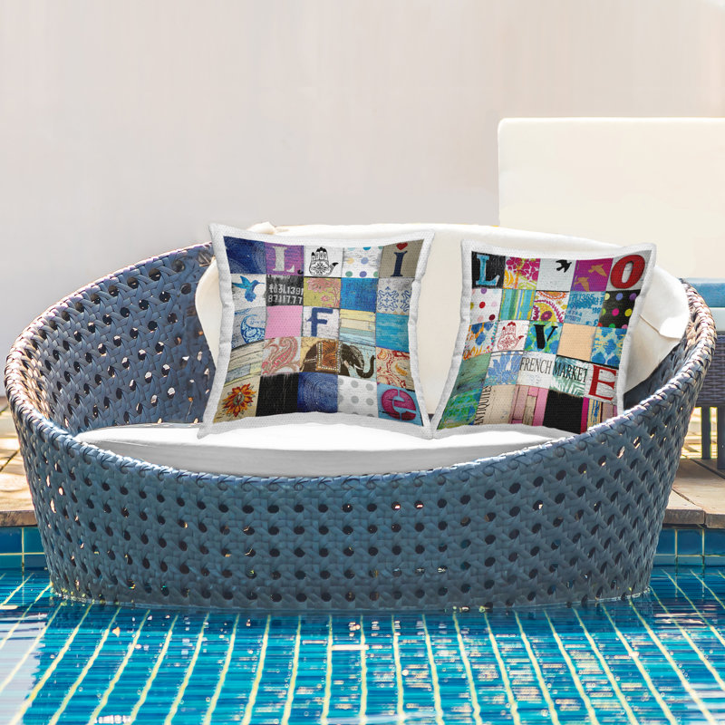 Ensemble de 2 coussins décoratifs Life Love