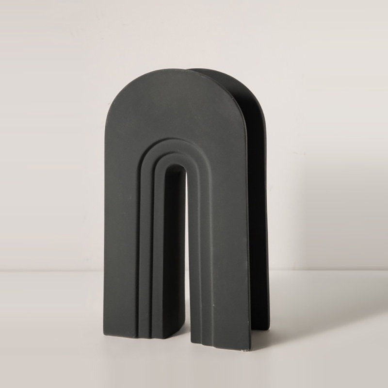 Regatta Handmade Ceramic Table Vase, Black, 12" H x 6.4" W x 7" D