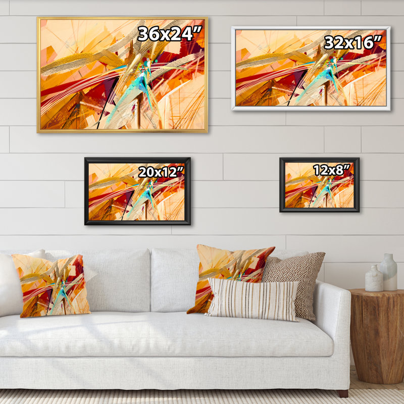 «Paint Waves Impression II», reproduction sur toile, H 8 po x l 12 po x P 1 po, Cadre flottant doré