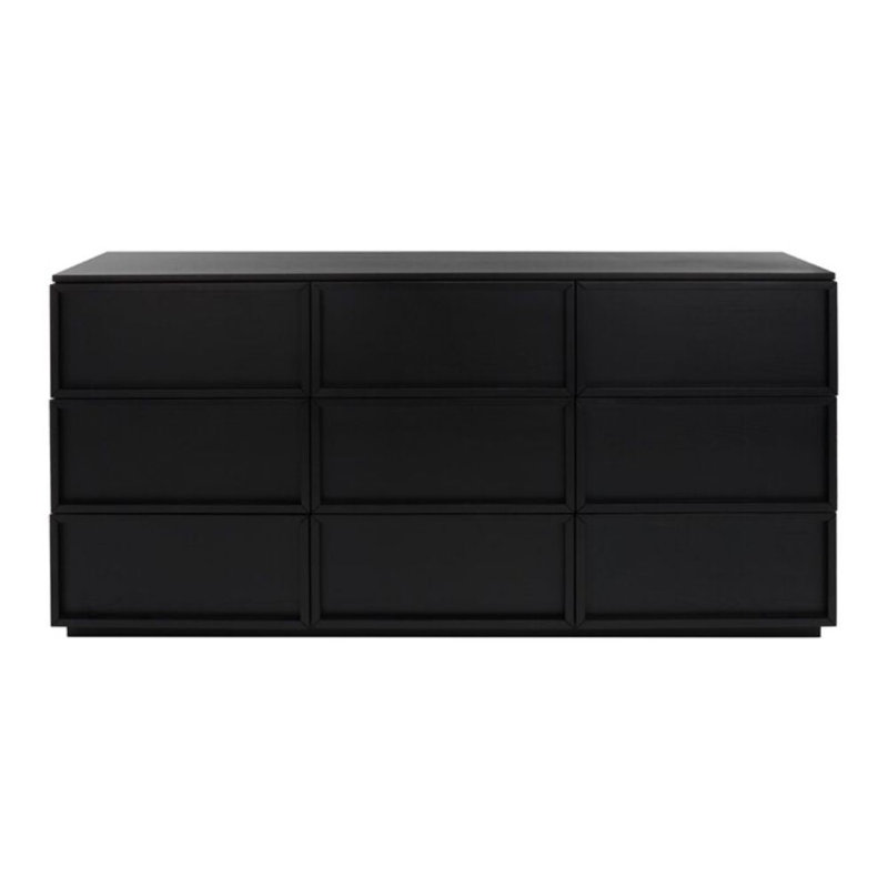 Commode à neuf tiroirs, Noir