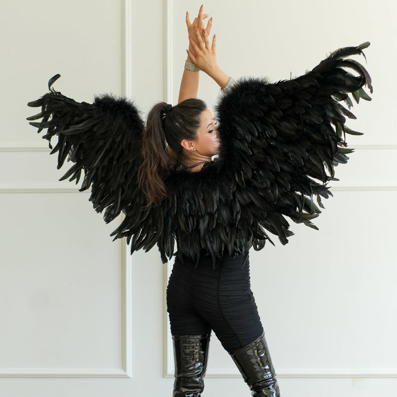 Large Black Angel Wings