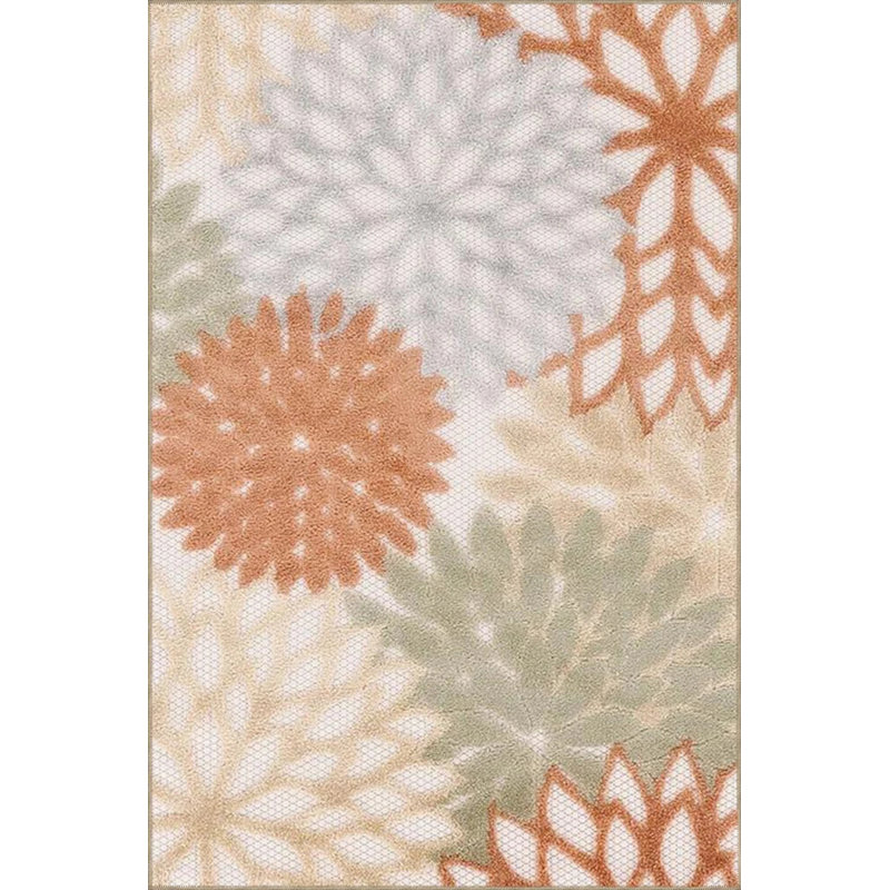 Tapis décoratif floral orange, Rectangle 2 pi 4 po x 4 pi