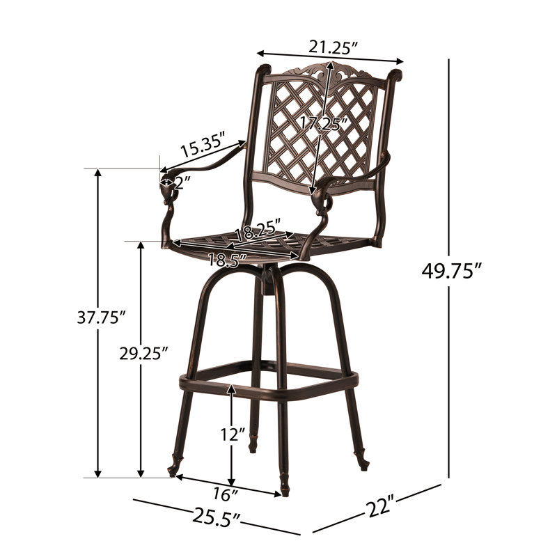 Charmant tabouret de bar en aluminium pour divers espaces au design exquis