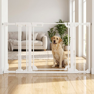 Baby Safety Gate For Doorway Clear Acrylic Pressure Mount Pet Gate White