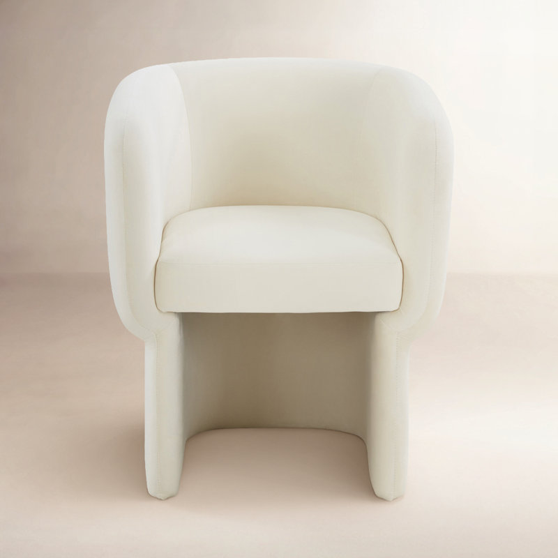 Fauteuil d'appoint en velours Alexandro, Velours crème