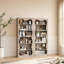 Grande bibliothèque en bois à 6 niveaux avec bordure ondulée ondulée, bibliothèque autoportante pour le salon, la chambre, le bureau, la bibliothèque