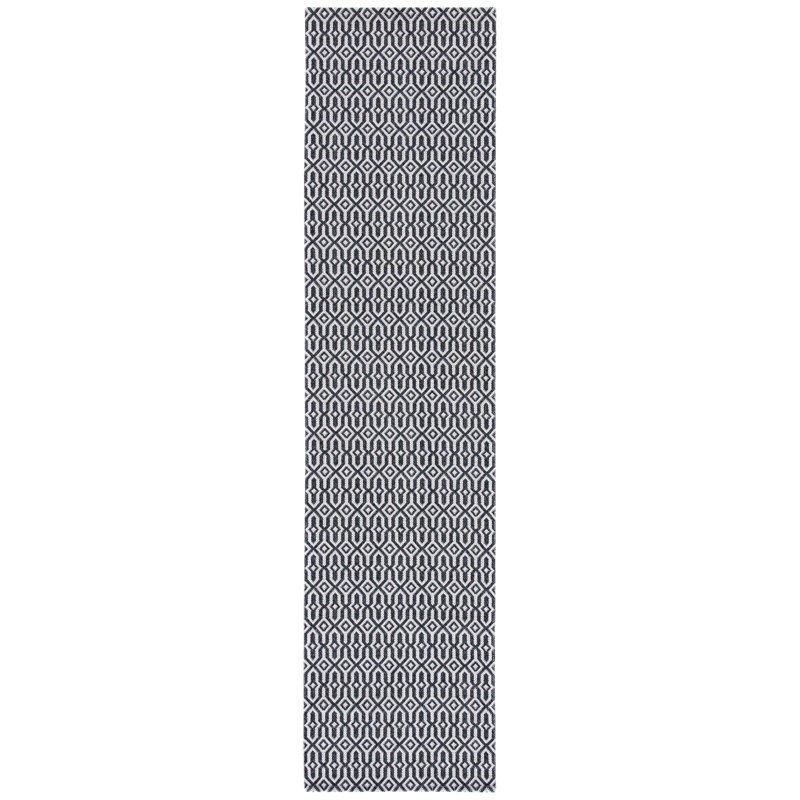 Martha Stewart Cotton Rug in Charcoal/Gray, Runner 2' x 8'