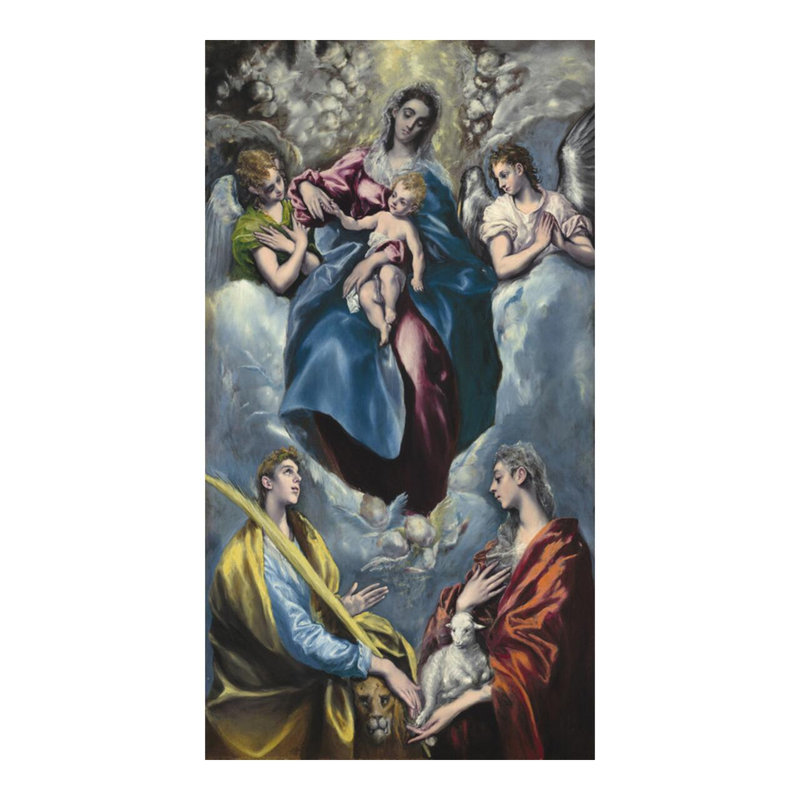 «Madonna and Child with Saint Martina and Sainte Agnes» par El Greco - Estampe numérique, H 20 po x l 16 po