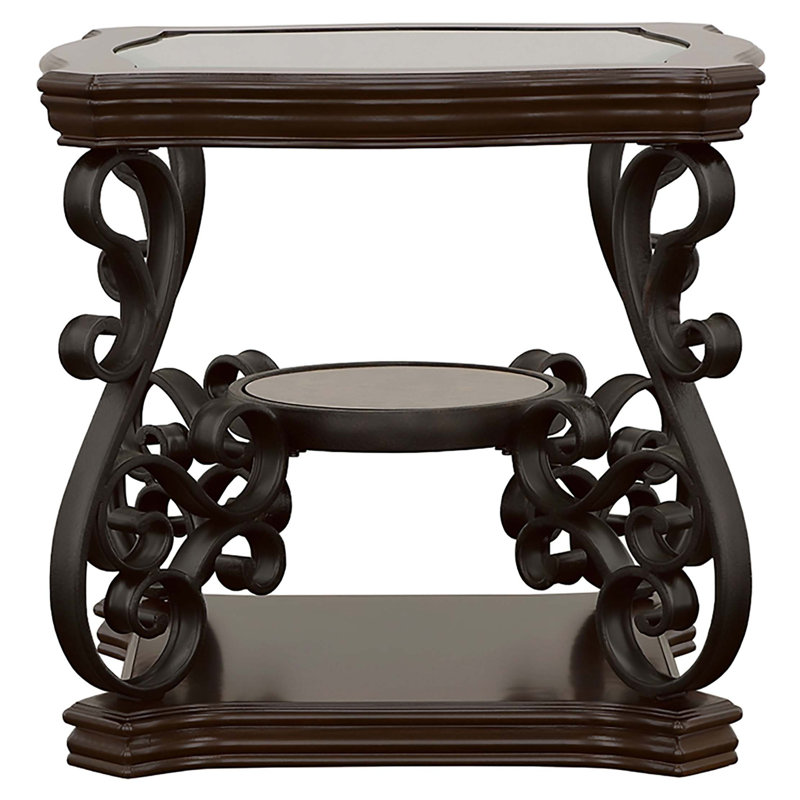 2-Shelf Glass Top End Table