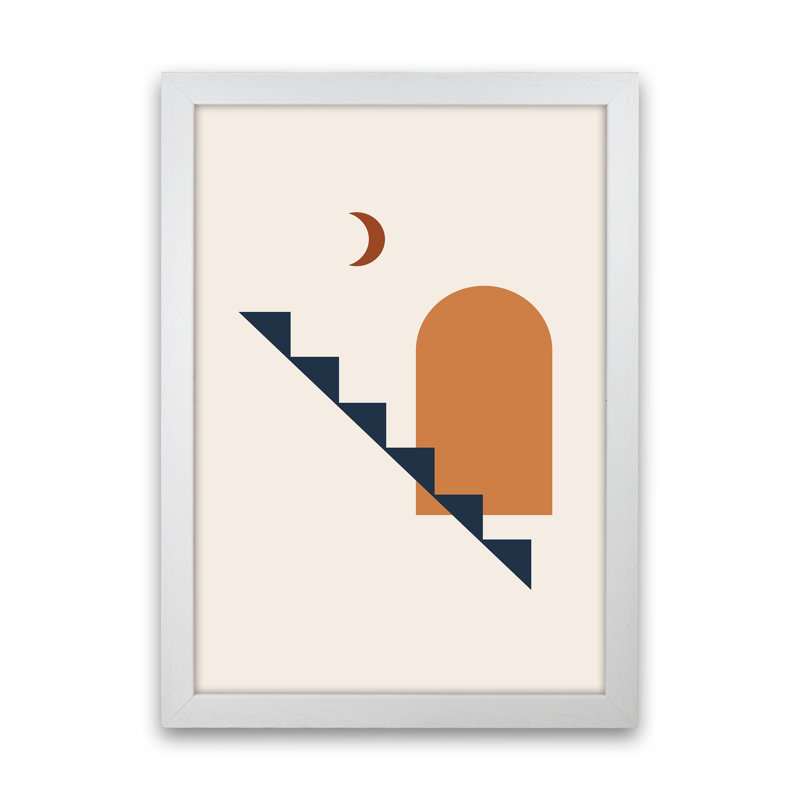 Minimal Geo - Print, White Framed, 46cm H x 34cm W x 3cm D