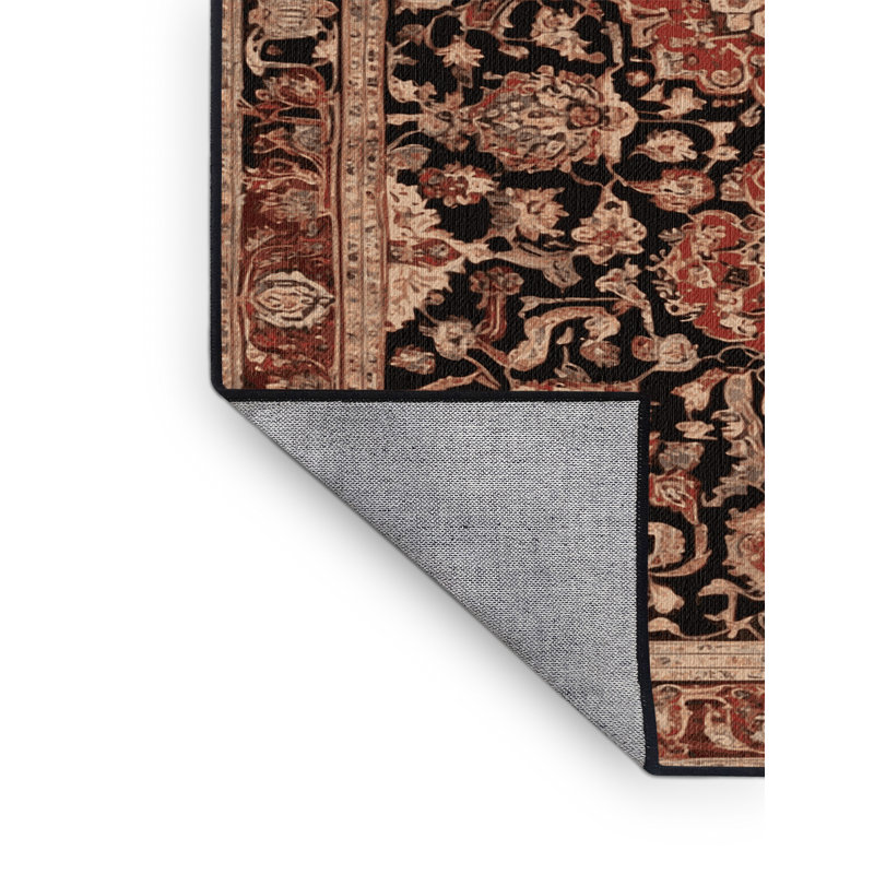 Tapis brun lavable à la machine, Rond 6 pi