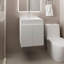 Meuble-lavabo de salle de bain avec deux tiroirs et une tablette ouverte, rangement mural, blanc-1184272454