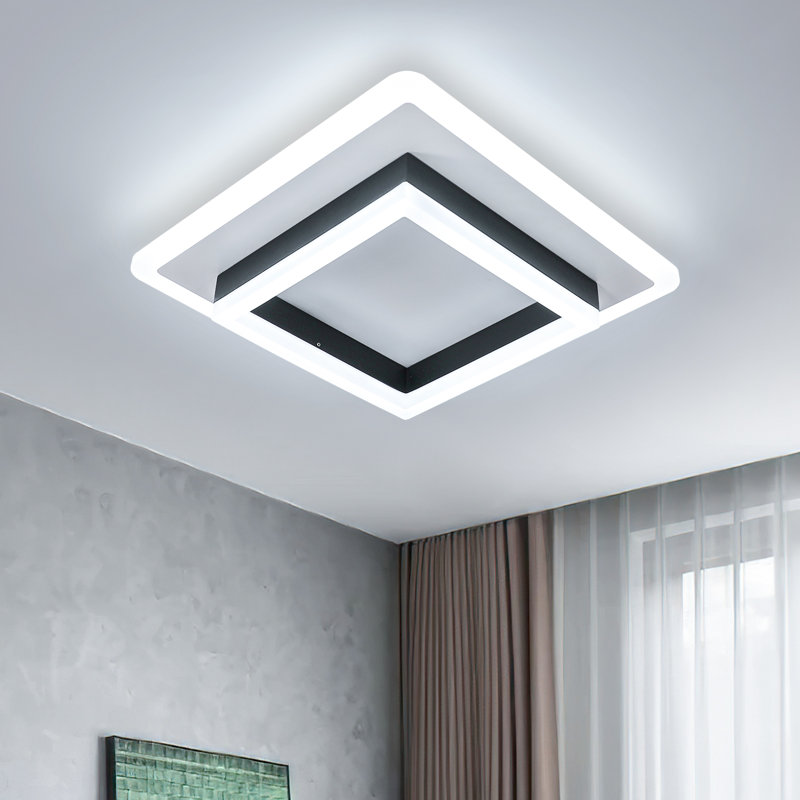 Darnzell 30cm Square LED Flush Mount Ceiling Light, 6500K