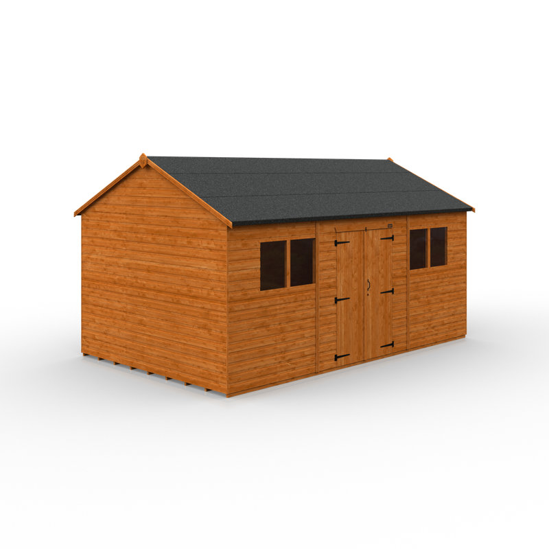 Tiger Solid Wood Shiplap Apex Garden Shed, 268cm H x 474cm W x 294cm D