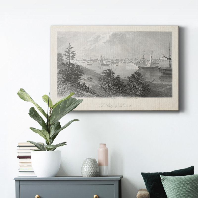 City of Detroit - Impression sur toile tendue, H 27 po x l 18 po x P 1 po