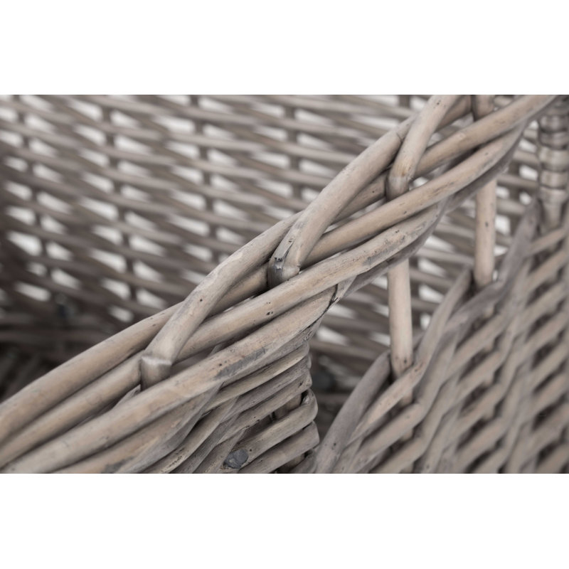 Wicker Square Storage Basket, 23cm H x 34cm W x 34cm D