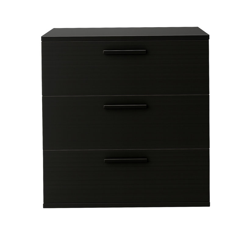 Commode noire à trois tiroirs Morgan
