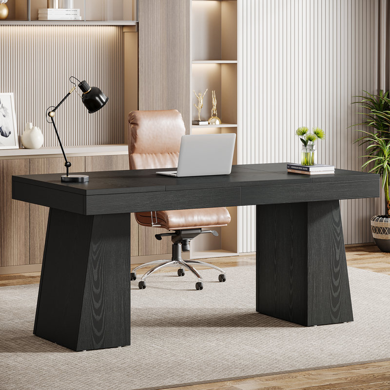 Bureau double caisson Wolbach, Noir