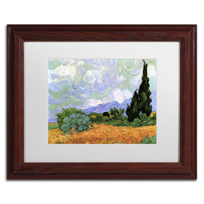«Wheatfield with Cypresses, 1889» par Vincent Van Gogh, reproduction d'art sur toile