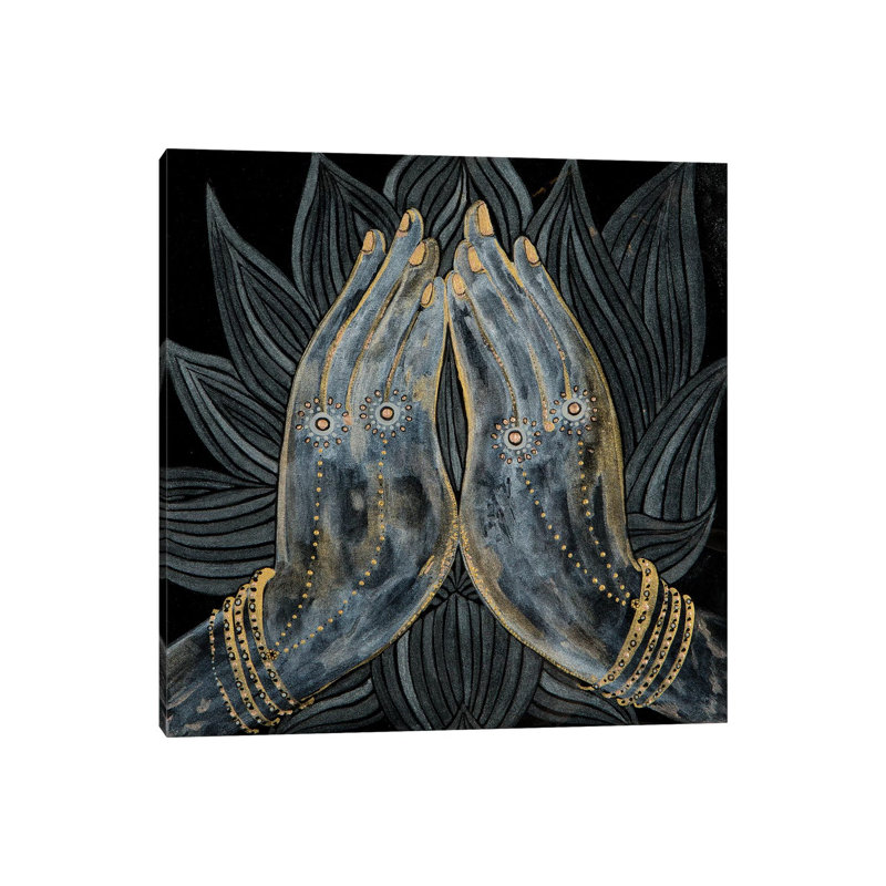 Lotus Prayer by Mishel Schwartz - Wrapped Canvas Painting, 30.48 cm H x 30.48 cm W
