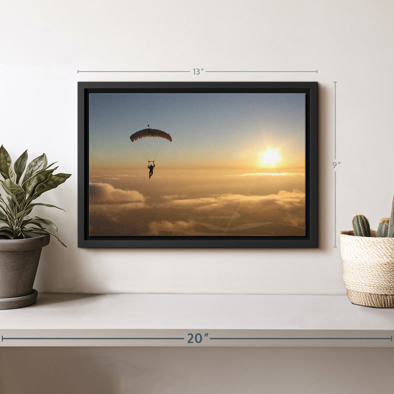 Skydiving Sunset Canvas Print, 9" H x 13" W