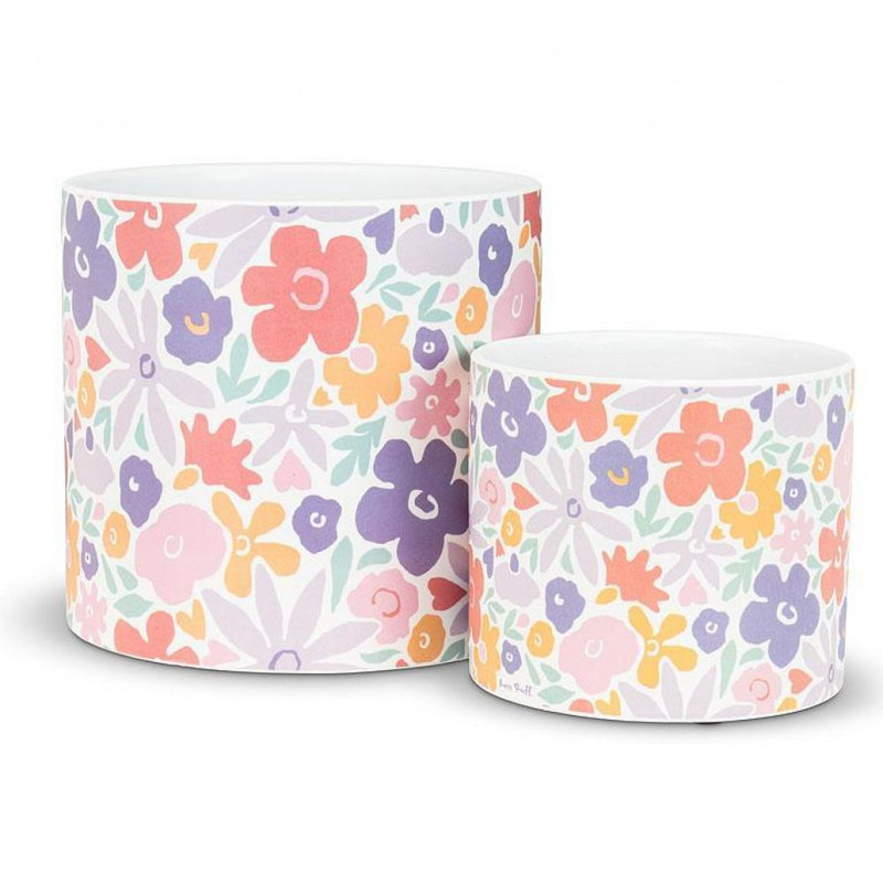 Anscombe Ceramic Cachepot, 6" H x 6.5" W x 6.5" D