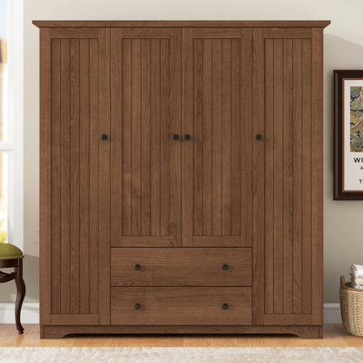 4 Door Wardrobe Armoire Closet With 2 Drawers by Ophelia & Co.