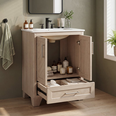 Meuble-lavabo 24 po avec lavabo en céramique intégré