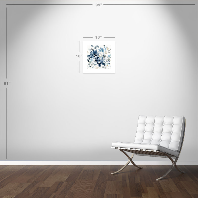 Indigo Garden II - peinture sans cadre, H 16 po x l 16 po x P 0,1 po