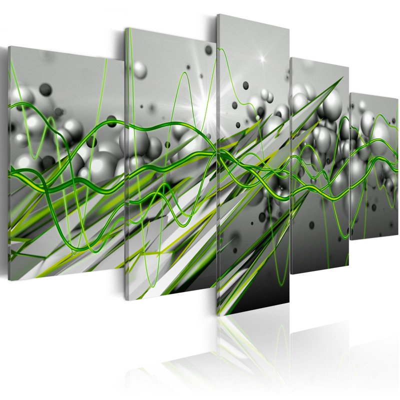 " Green Rhythm " 5 - Pieces, 40" H x 80" W x 0.7" D