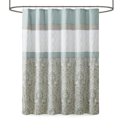 Printed And Embroidered Shower Curtain