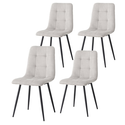 50cm H Corduroy Upholstered Metal Side Chair