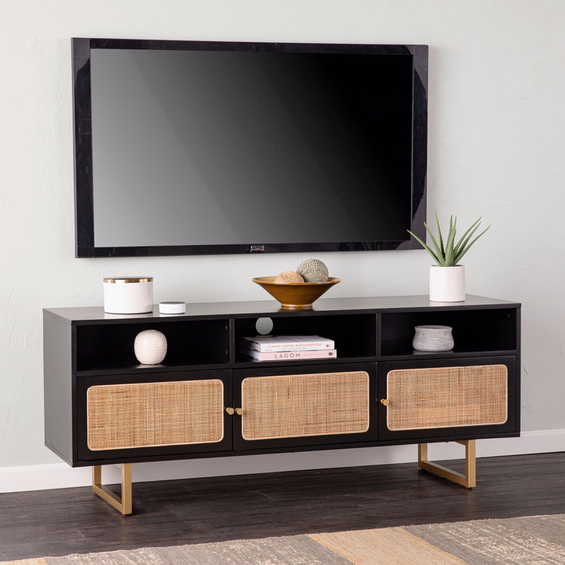 Cabinet multimédia avec rangement, Noir