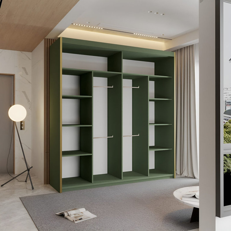 2 Door Laminate Wardrobe, 217 cm H x 203 cm W x 62 cm D