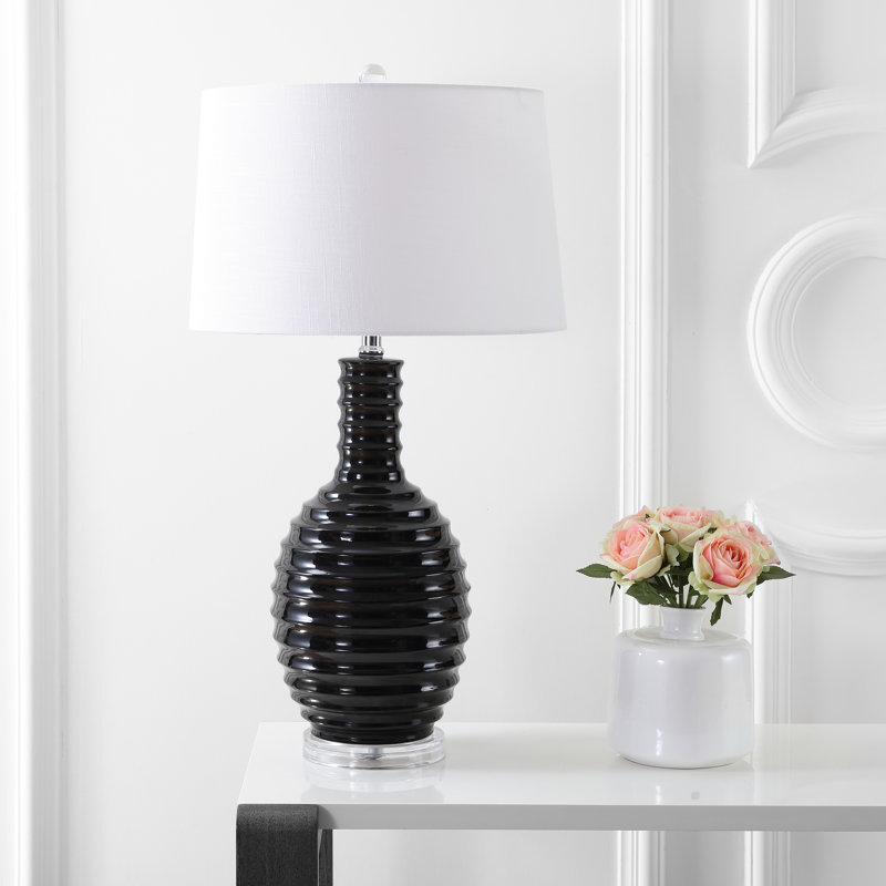 Stegman Ceramic Table Lamp, Black
