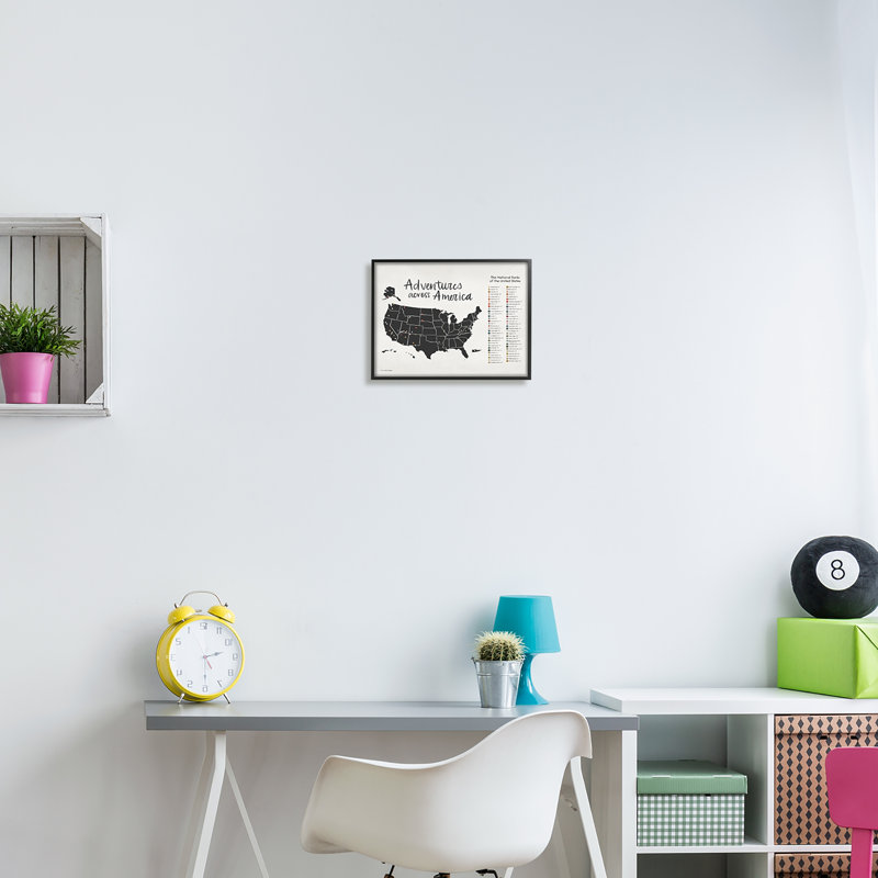 Carte «Adventures Across America» par Lady Louise Designs - impression, Giclée encadrée noir minuit