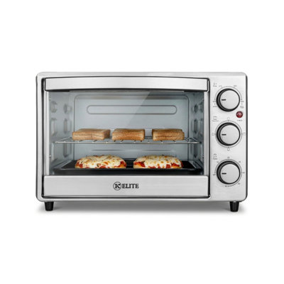 Four grille-pain de comptoir compact à 6 tranches avec plateau en acier inoxydable Kitchen Elite