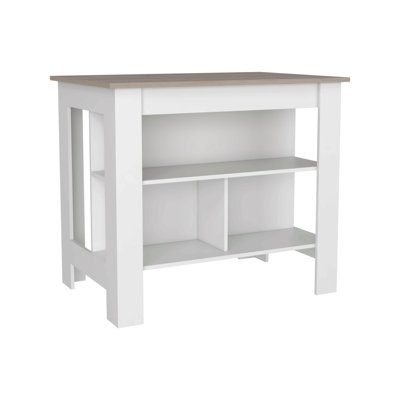 Kitchen Island Antibacterial, Three Shelves, Four Legs