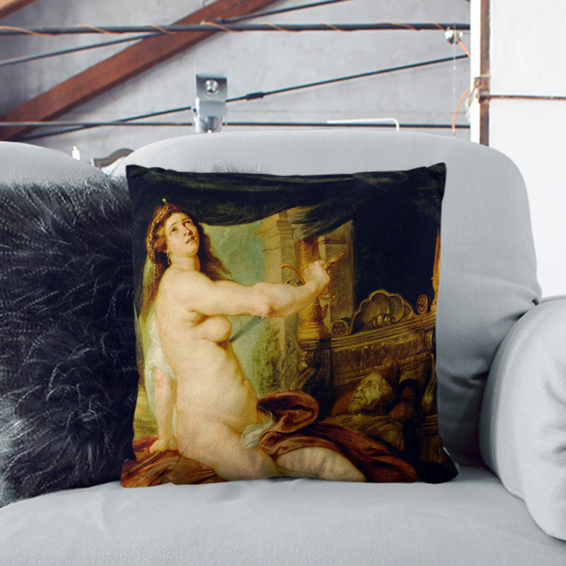 Sacrificing Dido Scatter Cushion, White, 55cm H x 55cm W x 20cm D
